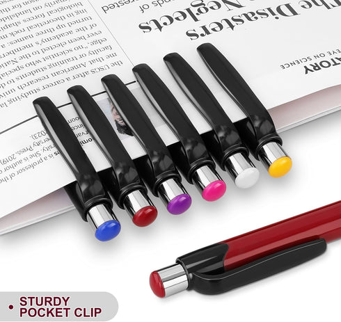 Pens Bulk, Tip-Top Ball Point Pens, Black Ink Pens Medium Point (1.0mm), Click Pens, Ballpoint Smooth Writing Pens for Journal No Smudge, Office P...