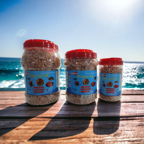 Premium Freeze-Dried Krill & Shrimp Mix - Ideal for Arowana, Koi, Tropical Cichlids, and Turtles - High-Protein Floating Aquarium Food (2000ml)...