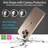 [2 Sets Compatible with iPhone 12 Pro, 12 Mini & iPhone 12 Camera Lens Protector, Tempered Glass Clear Camera Cover Screen Protector Metal Ring Ac...