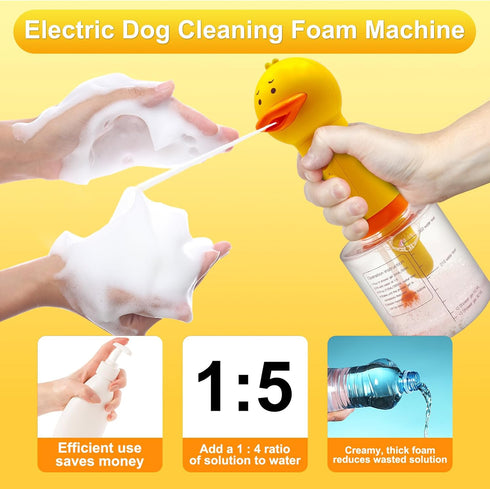 Electric Dog Cleaning Foam Machine Sprayer,Rechargable Soap Dispenser for Dog 1200mAh Ultra Long Standby, 350ML Capacity, IPX7 Waterproof, Deep Cl...
