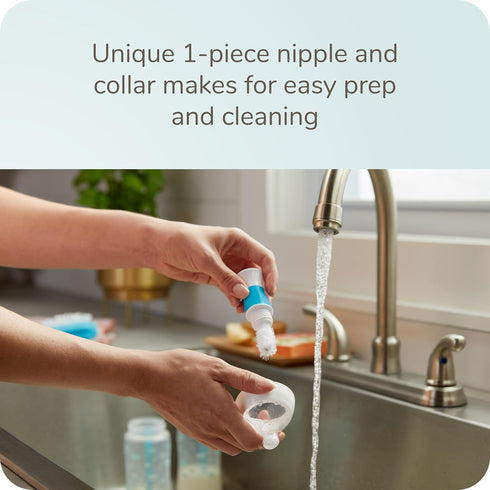 NUK Smooth Flow Pro Anti Colic Baby Bottle - Easy to Assemble and Clean & Reduces Newborn Spit-up & Gas, 10oz, 4-pack, Neutral...