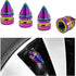 4 PCS Car Tire Valve Caps, Spiked Aluminum Alloy Tire Trim Accessories, Dustproof Tire Wheel Stem Covers, Universal Air Stem Cap for Auto, Trucks,...