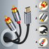 USB C to RCA Audio Cable Braided, 2 RCA to USB-C Aux Cable, RCA Stereo Audio Cable for Speaker, Subwoofer Car Stereo, Phone, Tablet, Home Theater,...