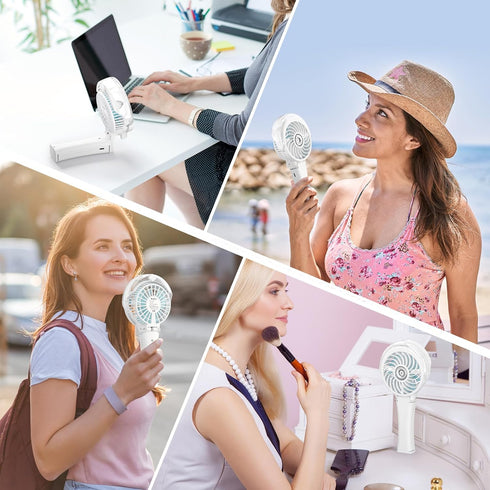 HandFan Upgraded Portable Misting Fan, Handheld Spray Water Mister Fan, USB Rechargeable Personal Mist Fans, Mini Cooling Hand Fans for Summer Bea...