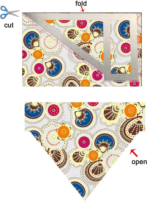 PIAOLGYI 3 Pcs M/S/L Reversible Dog Bandana Sewing Template Set DIY Craft Dog Bib Pattern for Small/Medium/Lager Size Dogs,Dog Scarf Sewing Quilti...