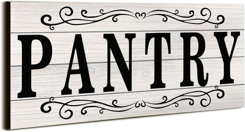 Pantry Sign Wall Decor Farmhouse Pantry Sign Wooden Rustic Retro Hanging Wooden Art Printed Decor for Home Room Holiday Decoration, 16 x 6 Inches(...