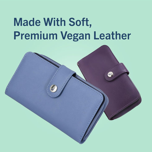 Nautica Be Shore Zip Around Wallet for Women RFID Vegan Leather Clutch, Bifold Organizer with Phone Holder, Card Slots, and Checkbook Pocket, Aloh...
