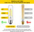 E26 LED Bulb 6W Equal 60 Watt Light Bulbs Daylight 5000K E26 Edison Bulb AC120V 750lm Dimmable 5 Inch Long Tubular T10 LED Bulb for Rustic Pendant...