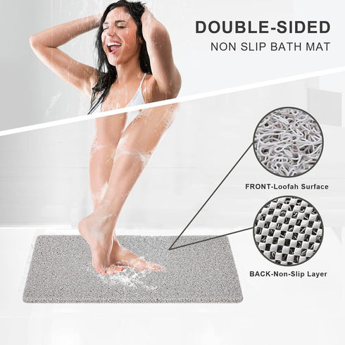 Nonslip Bathtub Mat, Anti Slip Bath Mat 0.6" Extra Thick, Quick Dry Bath Tub Anti Slip Shower Mat, Loofah Non-Slip Bath Mat for Tub Bathroom Pool ...
