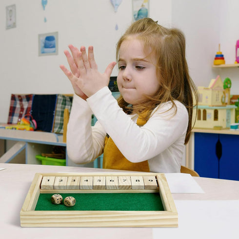 Wooden Shut The Box Game - Dice Game 2 Player,Board Game,Classics Tabletop Version,Popular Pub Game,math,travel for Kids and Adults for Classroom,...