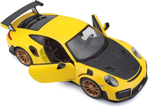 Maisto Porsche 911 GT2 RS Yellow with Carbon Hood and Gold Wheels Special Edition 1/24 Diecast Model Car...