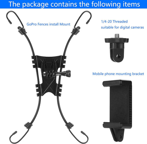 Net/Fence Mount Camera Backstop Compatible with GoPro Action Cameras and One X2,Smart Phones,Mevo Start, and Other Action Cameras for Softball, Te...