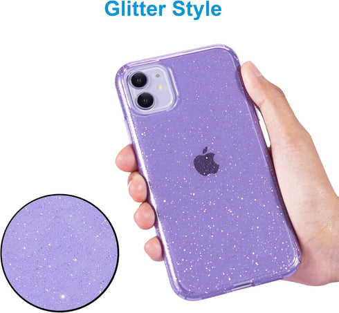 Compatible with iPhone 11 Case, Glitter Sparkle Bling Anti-Scratch Shockproof Protective Flexible Phone Cases Cute Slim Thin Cover for Women Girls...