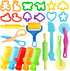 Playdough Tools for Kids, 24 Pieces Play Dough Tools Set with Rolling Pins,Playdough Cutters,Playdough Extruders,Scissor...