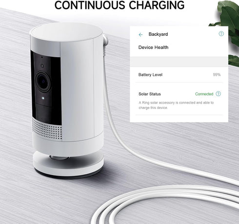 OLAIKE 5m/16ft Charge Cable with DC Power Adapter Compatible with Ring Stick Up Cam Battery 3rd Gen/2nd Gen/Plug-in, Weatherproof Cable to Continu...