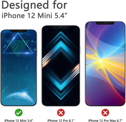 (2 Pack for Privacy Screen Protector for iPhone 12 Mini, Anti Spy Screen Protector Tempered Glass Film, Touch Sensitive, Bubble-Free, Case Friendl...
