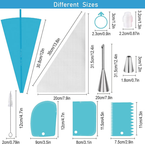 Piping Bags and Tips Sets 43 Pcs, Nifogo Cake Decorating Supplies Kit for Baking with Pastry Bags and Icing Tips, Couplers, Baking Supplies for Fr...
