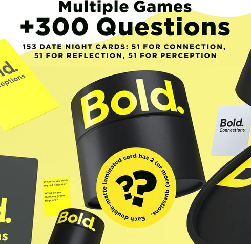Bold Card Game - 3 Decks, 300+ Questions - Fun Icebreaker and Couples Game for Date Nights...