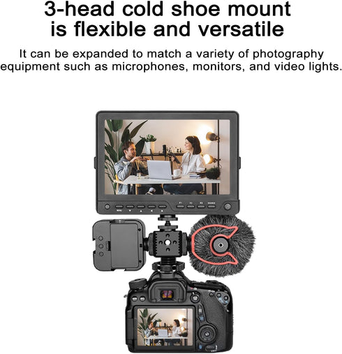 Suptig 3 Port Cold Shoe Mount with 1/4"-20 Thread for Camera Cage Flash LED Monitor Microphone etc....