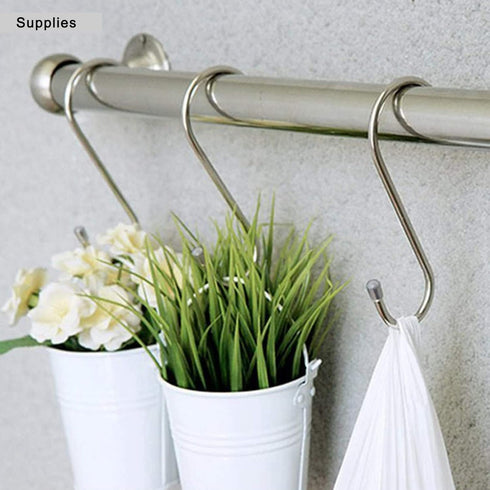 30 Pack 3.5 inch Heavy Duty S Hooks - Plants, Outdoor, Light, Cup, Large Hangers for Kitchen, Bathroom, Bedroom and Office (Black)...