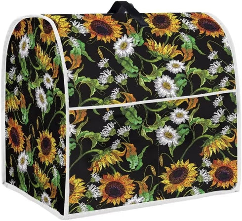 Yellow Sunflower Daisy Stand Mixer Cover Small Appliance Cover with Pockets for Kitchen/Keep Mixer Free From Dust and Fingerprint-S...
