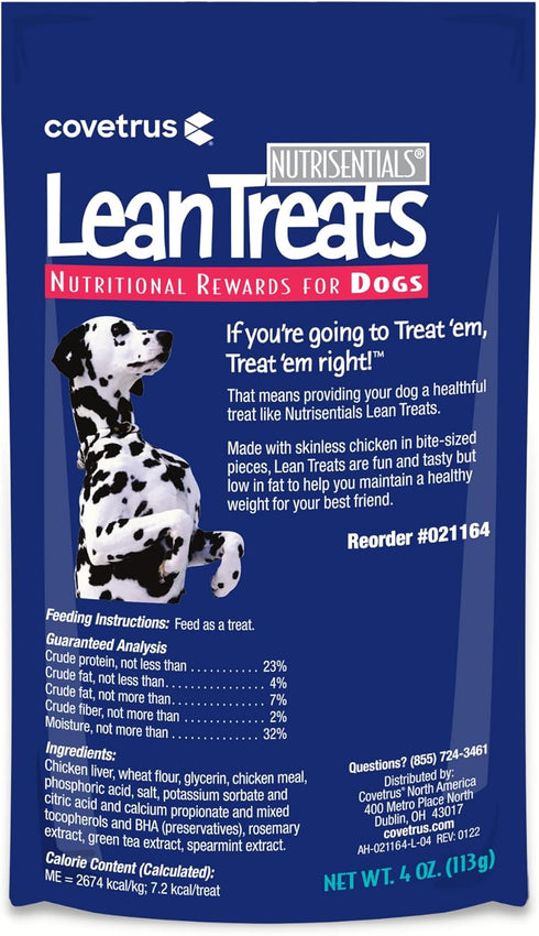 Covetrus Nutrisential Lean Treats for Dogs - Soft Dog Treats for Small, Medium & Large Dogs - Nutritional Low Fat Bite Size K9 Treats - Chicken Fl...