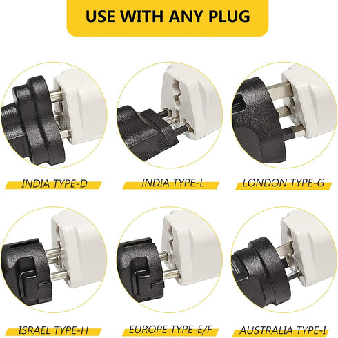 4 Pack Universal Adapter, Europe to US Plug Travel Adapters (White)...