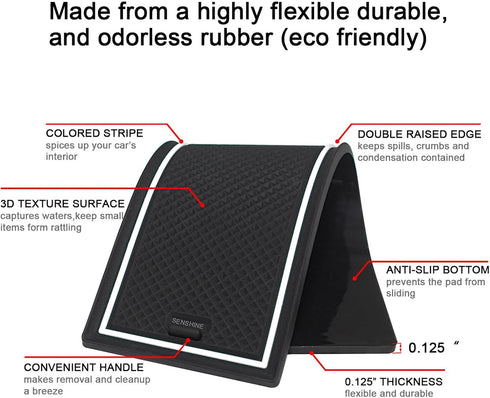 SENSHINE Anti Dust Cup Holder Insert for Dodge Charger Accessories 2015-2021 2022 2023 2024 Non-Slip Center Console Shifter Liner Trim Premium Cus...