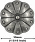 Bezelry 8 Pieces Grand Cactus Flower Metal Shank Buttons. 30mm (1-3/16 inch) (Gray Silver)...