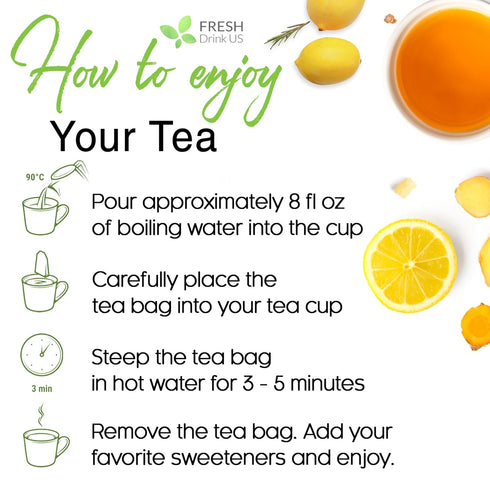 Premium 75 Lemon Ginger Tea Bags, 100% Natural Ingredients, Hand-made Blend of Lemon and Ginger Flowers, Eco-conscious Tea Bags. Lemon Ginger Herb...
