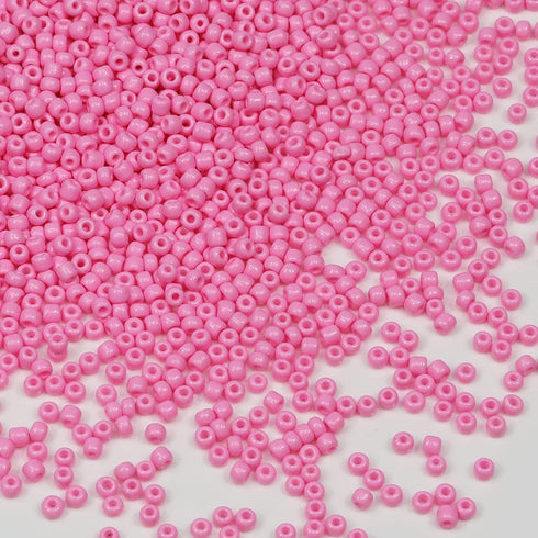 Pink Color 3mm Seed Beads About 4000pcs/110gms in Box 8/0 Glass Seed Beads for Jewelry Makings (Pink -Size 3mm)...