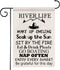 POFULL River House Life Better Garden Yard Flags River Cabin Gift Mountain House Gift Housewarming Gift (River Life Flag)...