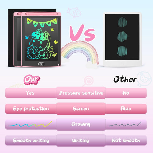 2 Pack LCD Writing Tablet 8.5inch with Bag - Colorful Screen Doodle Pad Drawing Board Learning Educational Toy - Gift for Kids 3-6 Years Old Girl ...
