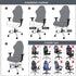 Gaming Chair Covers Slipcovers with Armrest Covers,Stretch Game Computer Office Desk Chair Cover Protector,Soft Polyester Fabric,Rotating Armchair...