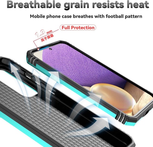 for Samsung Galaxy A35 5G Case with Camera Lens Cover HD Screen Protector, Dual Layer Military-Grade Drop Tested Magnetic Ring Holder Kickstand Pr...