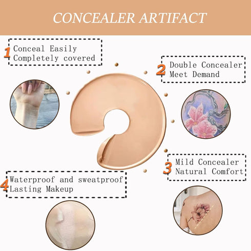Tattoo Cover Up, Invisible Waterproof Concealer,Long Lasting Professional Skin Makeup Concealer Kit for Body Leg Tattoo, Scars, Dark Spots,Birthma...