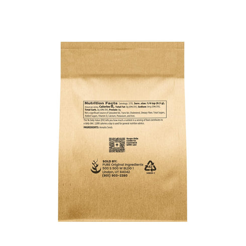 Pure Original Ingredients Annatto Seeds (10 oz) Whole Seeds, Sweet & Peppery, Cooking & Baking ....