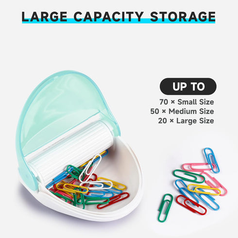 Paper Clip Holder ,Magnetic Paper Clip Holder for Desk, Paperclip Holder with Gold Paper Clips 100pcs 28mm(1.1") , Cute Office Supplies for Desk O...
