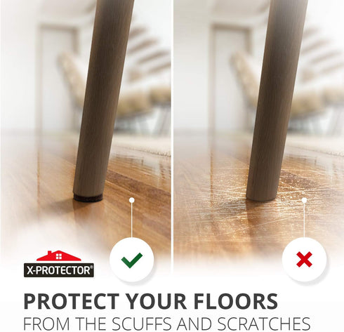 X-PROTECTOR Non Slip Furniture Pads - 8 pcs Premium Furniture Grippers 2"! Self-Adhesive Rubber Feet Furniture Feet - Ideal Non Skid Furniture Pad...