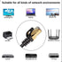 Cat 7 Ethernet Cable Professional Gold Plated Plug Black Ethernet Cable for Indoor Outdoor High Speed Heavy-Duty Waterproof Buried-able Dual Shiel...