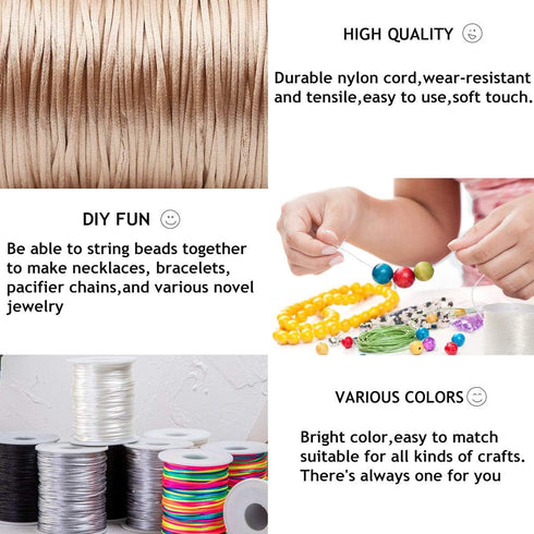 Promise Babe Gold Satin Rattail Cord for Baby Teething Necklace 75m DIY Teether Craft Supplies Line...