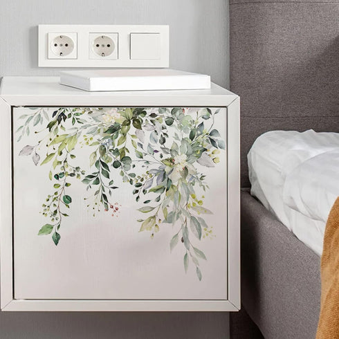 1Pc Beautiful Graffiti Stickers Green Plant Leaves Self-Adhesive Traceless Bathroom Toilet Cover Decor Decal Home Supplies Herbs Toilet Lid Decals...