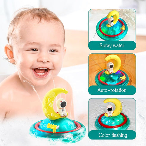 Baby Bath Toys, Automatic Spray Water Toddler Bath Toys, Induction Sprinkler Bathtub Toys, Rechargeable Flashing Light Kid Bath Toys Girls Boys Sh...
