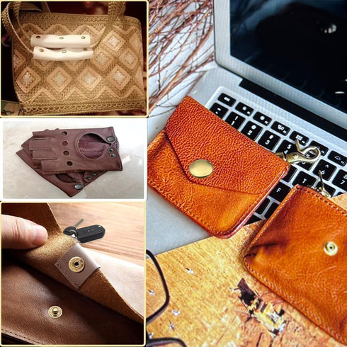 12.5MM Leather snap Fasteners kit? Brass Metal Button Snaps for Clothes?Jackets?Jeans ?Wears Bags (with Standard Install Tool?Practice Operations ...