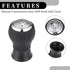 6 Speed Manual Gear Shifter Knob - Car Gearbox Stick Shifter Lever Knob - for Toyota Yaris 2005-2010 Plastic Faux Leather Black Silver Tone - 1 Pc...