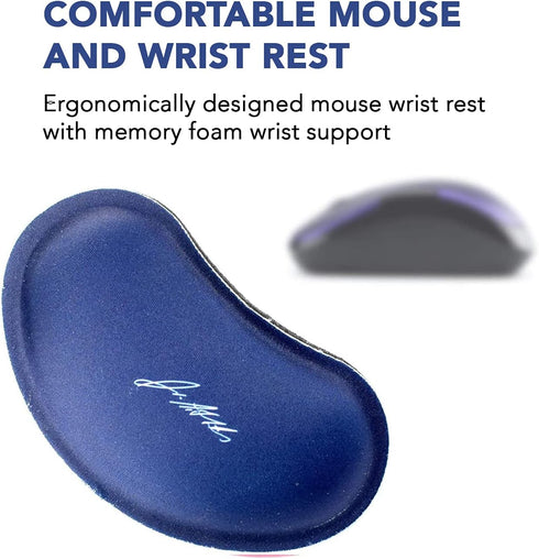Doctor Developed Ergonomic Wrist Rest for Mouse & Keyboard and Perfect for Good Wrist Health, Posture & Joint Conditions by Dr Arthritis - Blue...
