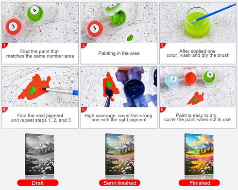 TUMOVO Paint by Numbers for Adults Beginner, Spring Nature and Landscape Paint by Number Flowers DIY Acrylic Painting Kits Kids Paint by Number Ki...