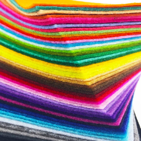 48pcs Felt Fabric Sheet Assorted Color Felt Pack DIY Craft Squares Nonwoven (25cm * 25cm)...