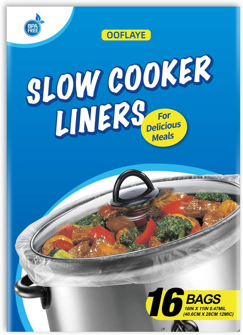 16 Counts Slow Cooker Liners Small Size(11 x 16 Inch) Kitchen Disposable Cooking Bags Fits 1 to 3 Quarts Safe for Oval or Round Pot (16)...
