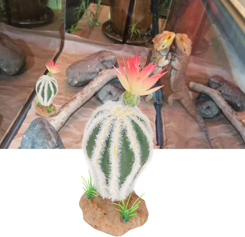 HEEPDD Aquarium Cactus Plant, Artificial Cactus Plant Landscaping Decoration for Fish Tank Reptile Terrarium...